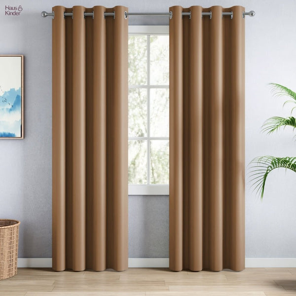 Blackout Solid Essential Drape Pack Of 2 Curtain, Taupe
