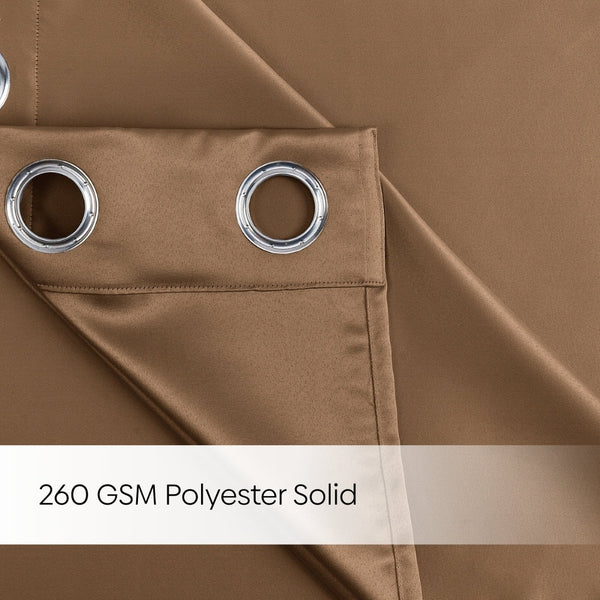 Blackout Solid Essential Drape Pack Of 2 Curtain, Taupe