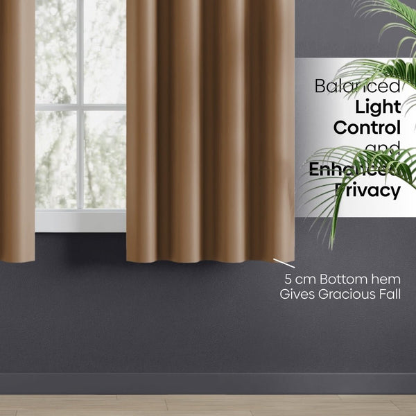 Blackout Solid Essential Drape Pack Of 2 Curtain, Taupe