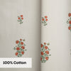 Cotton Printed Curtain Rosy Spray, Orange