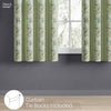 Cotton Printed Curtain Vintage Posy, Sage Green