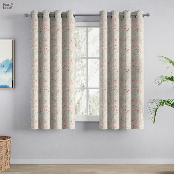 100% Cotton Printed Curtain Solace Flora, Coral