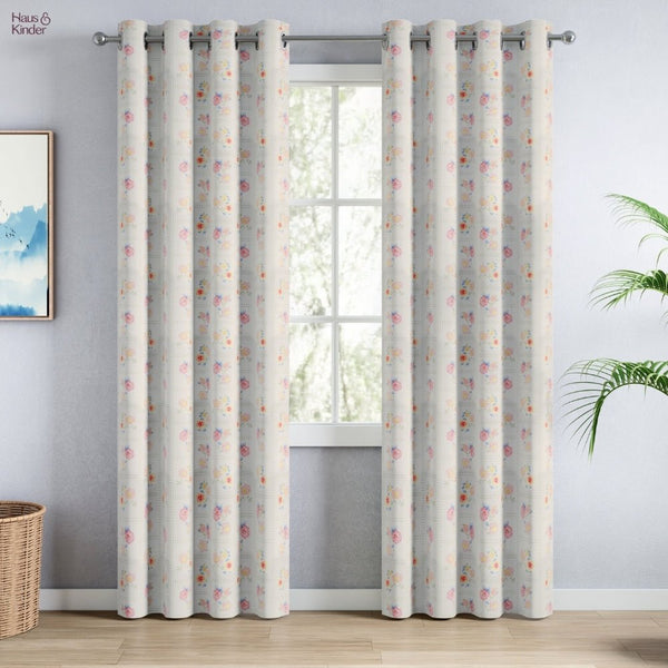 Cotton Printed Pack Of 2 Curtain Floral Siesta, Pink