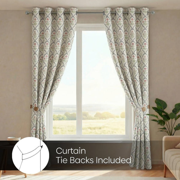 Cotton Printed Pack Of 2Curtain Classic Trellis, Multicolor