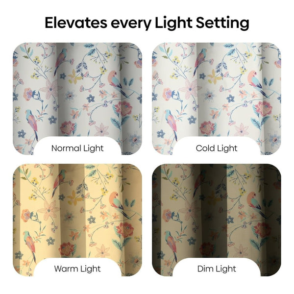 Cotton Printed Pack Of 2 Curtain Exotic Wings, Multicolor