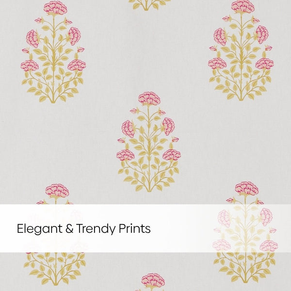 Cotton Printed Pack Of 2 Curtain Serene Rosalia Pink