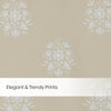 Cotton Printed Pack Of 2 CurtainCurtain Ivory Filigree Beige
