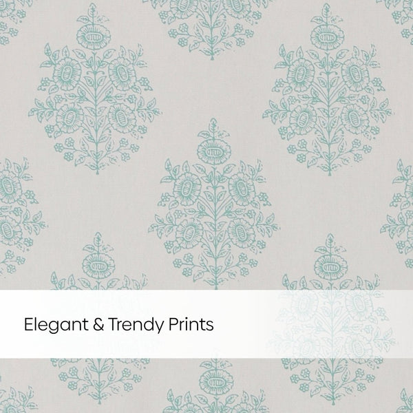 Cotton Printed Pack Of 2 Curtain Curtain Ciel Botanique Blue
