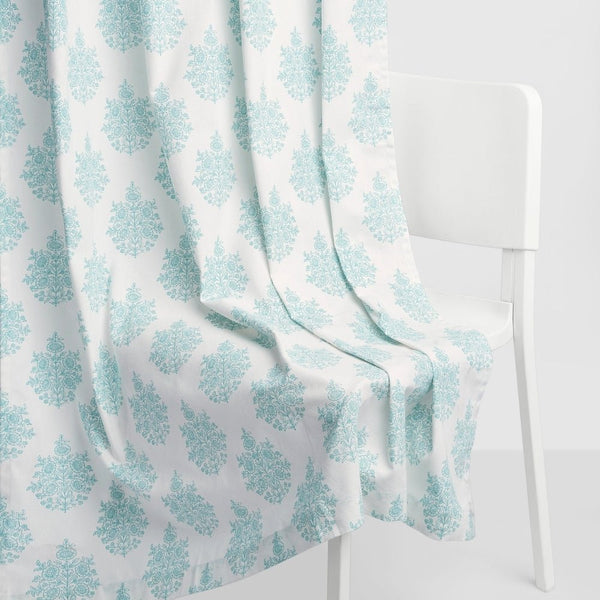 Cotton Printed Pack Of 2 Curtain Curtain Ciel Botanique Blue