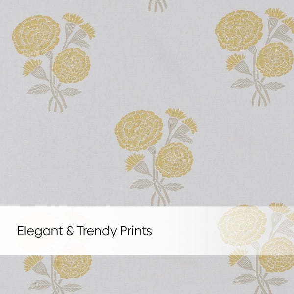 Cotton Printed Pack Of 2 Curtain Curtain Soleil Botanique Yellow