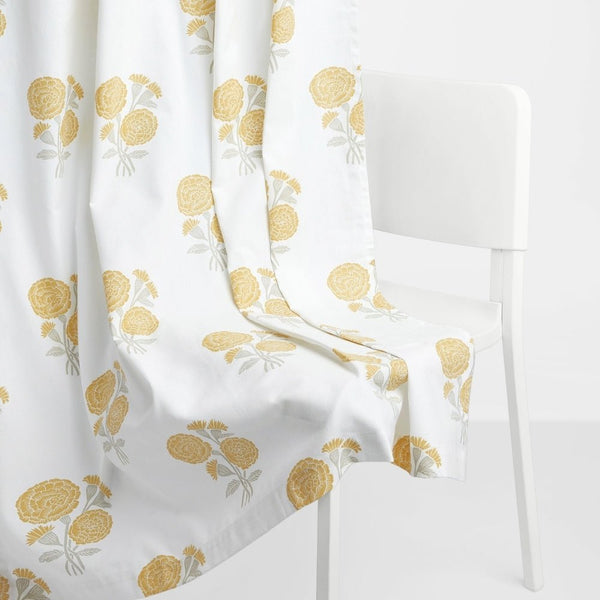 Cotton Printed Pack Of 2 Curtain Curtain Soleil Botanique Yellow