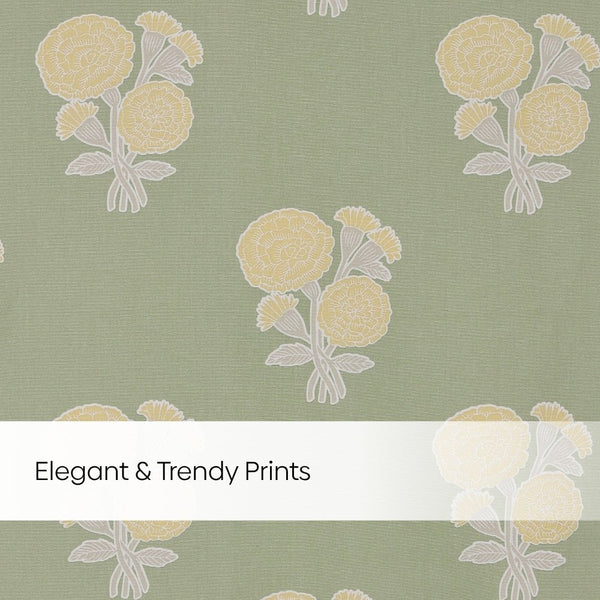 Cotton Printed Pack Of 2 Curtain Curtain Soleil Botanique Sage