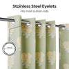 Cotton Printed Pack Of 2 Curtain Curtain Soleil Botanique Sage