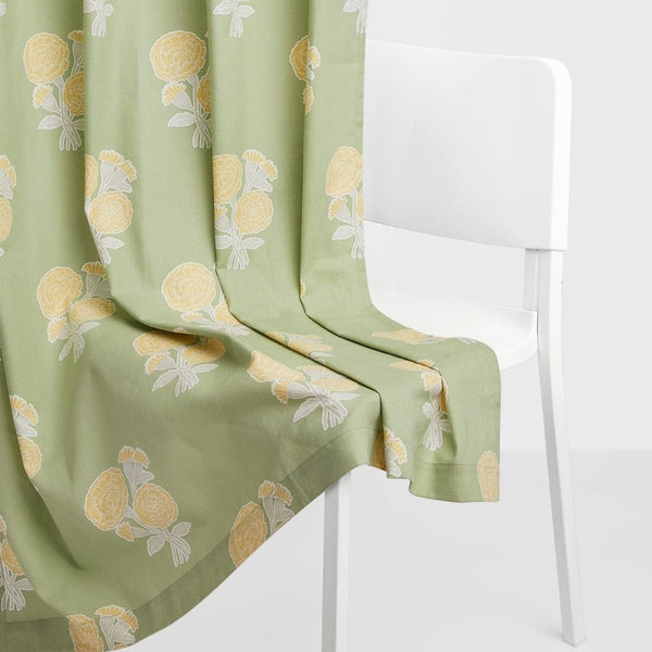 Cotton Printed Pack Of 2 Curtain Curtain Soleil Botanique Sage