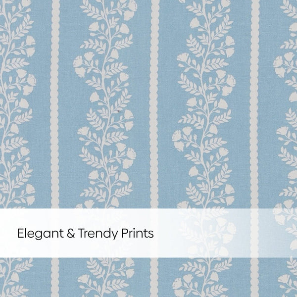 Cotton Printed Pack Of 2 Curtain Vineway Blue