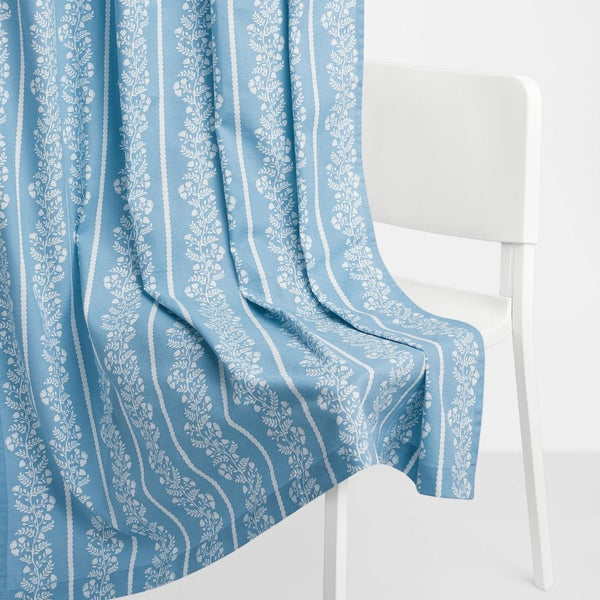 Cotton Printed Pack Of 2 Curtain Vineway Blue