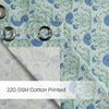 Cotton Printed Pack Of 2 Curtain Rosette Blue