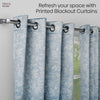 Polyester Printed Blackout Curtains Misty Fern, Dusty Blue