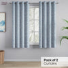 Polyester Printed Blackout Curtains Misty Fern, Dusty Blue