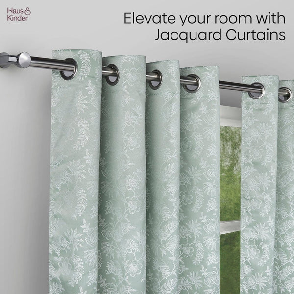 JacquardCurtains Verdant Bloom, Mint