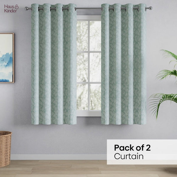 JacquardCurtains Verdant Bloom, Mint