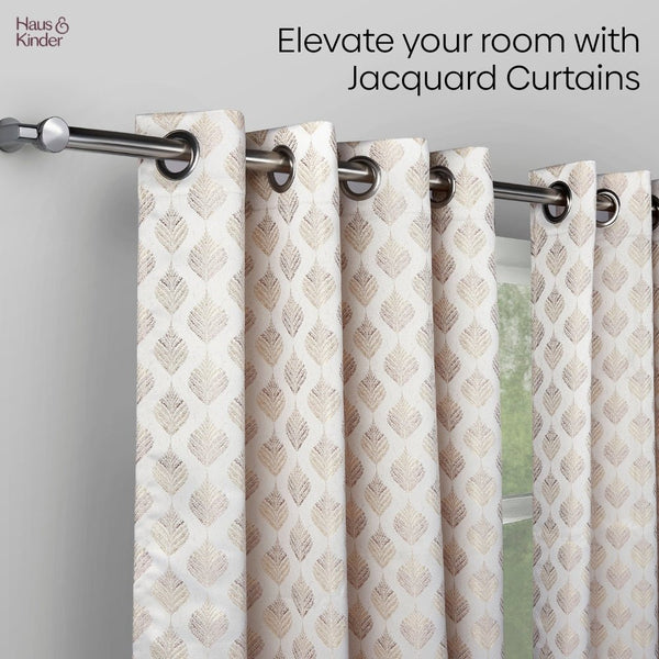 JacquardCurtains Champagne Crest, Stone