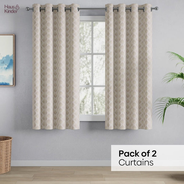 JacquardCurtains Champagne Crest, Stone