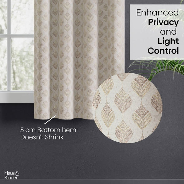 JacquardCurtains Champagne Crest, Stone