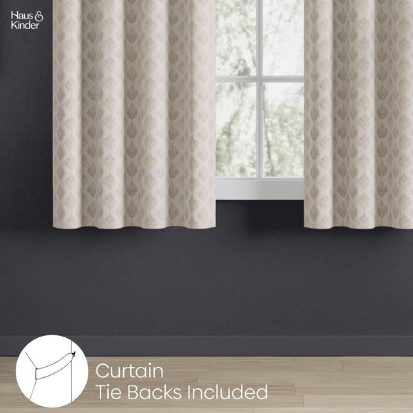 JacquardCurtains Champagne Crest, Stone