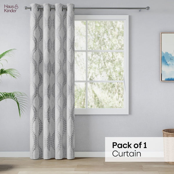 JacquardCurtain SliverGroove Emboss, Grey