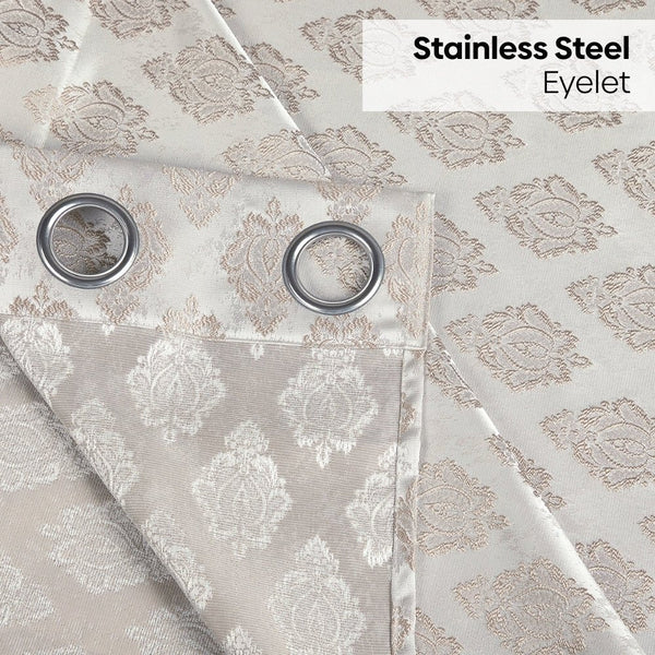 JacquardCurtain Stonehaven Damask, Stone