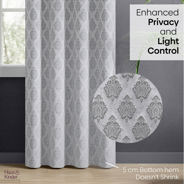 JacquardCurtain Silvercrest Damask, Grey