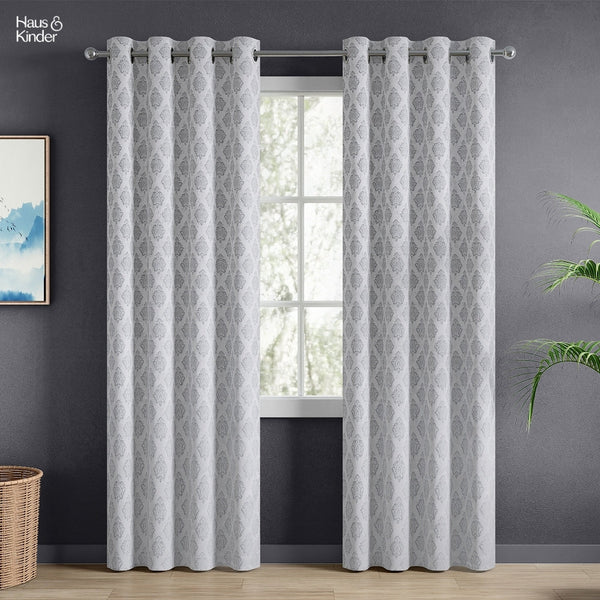 JacquardCurtain Silvercrest Damask, Grey
