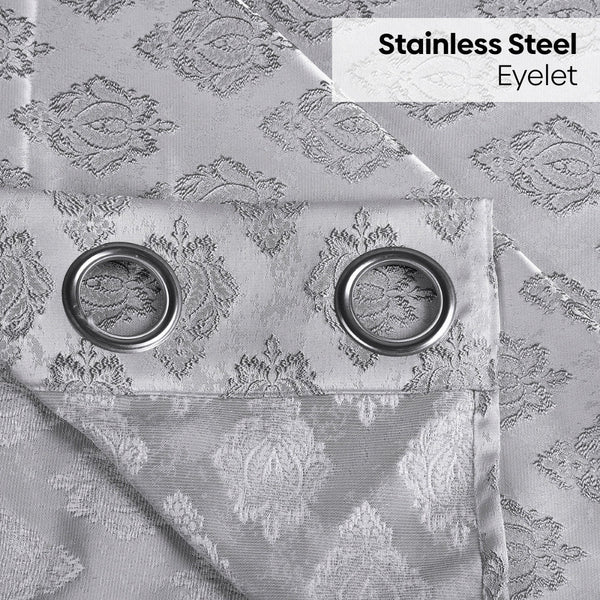 JacquardCurtain Silvercrest Damask, Grey