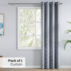 Vintage Bloom Cotton Printed Pack Of 1 Curtain, Grey