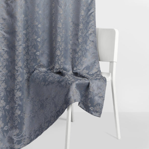 Vintage Bloom Cotton Printed Pack Of 1 Curtain, Grey