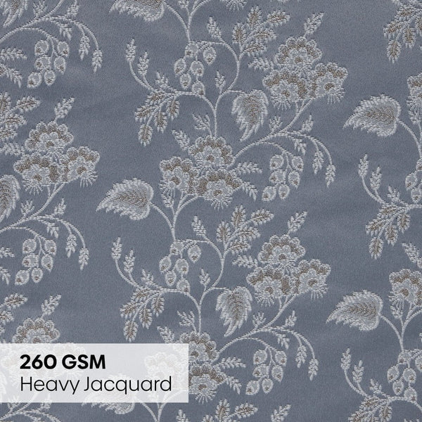 Vintage Bloom Cotton Printed Pack Of 1 Curtain, Grey