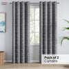Jacquard Curtains Midnight Willow Steel, Grey
