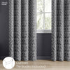 Jacquard Curtains Midnight Willow Steel, Grey