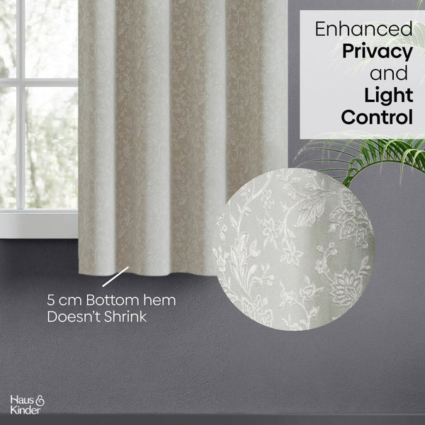 Poly Cotton JacquardCurtains Frosted Garden, Pista