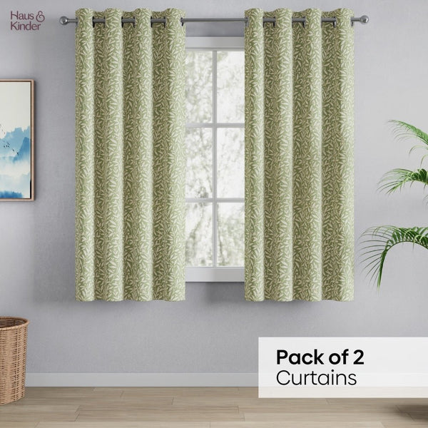 Poly Cotton JacquardCurtains Olive Grove, Olive