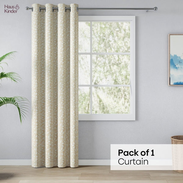 JacquardCurtain Silken Branch, Fawn