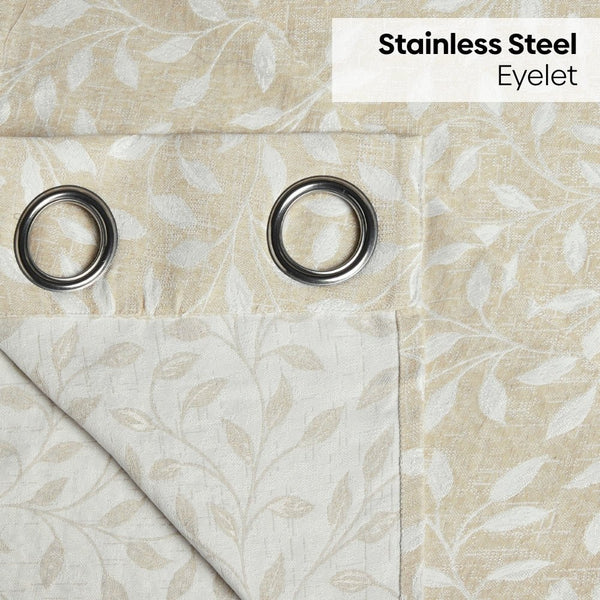 JacquardCurtain Silken Branch, Fawn