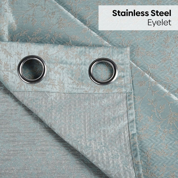 Jacquard Curtains Glittering Fern, Aqua
