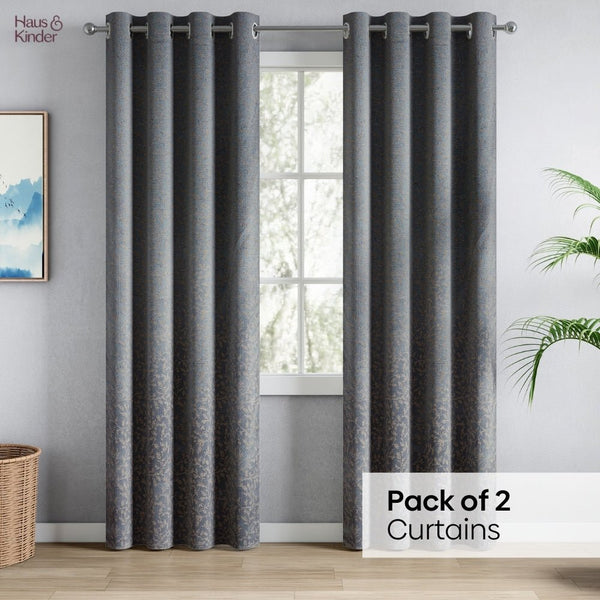 JacquardCurtains Misty Fern Powder, Blue