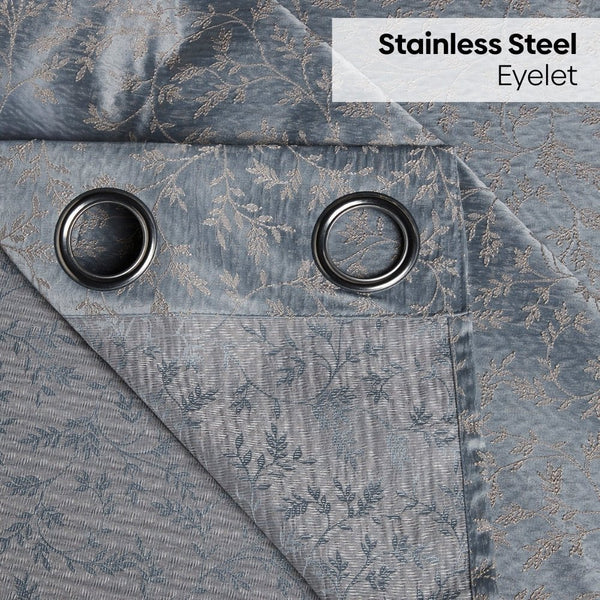 JacquardCurtains Misty Fern Powder, Blue