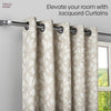 Poly Cotton JacquardCurtain Urabn leaf, Brown