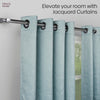 Polyester Jacquard Curtains Sea Breeze Daisy, Aqua