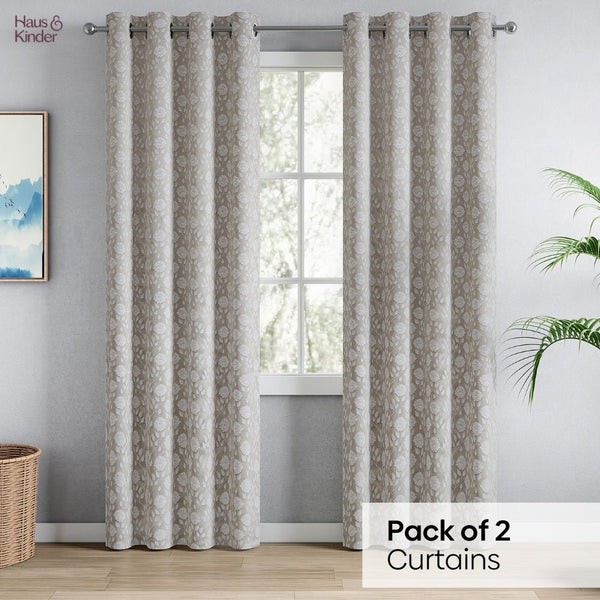 JacquardCurtains MoonlaceDrape, Stone