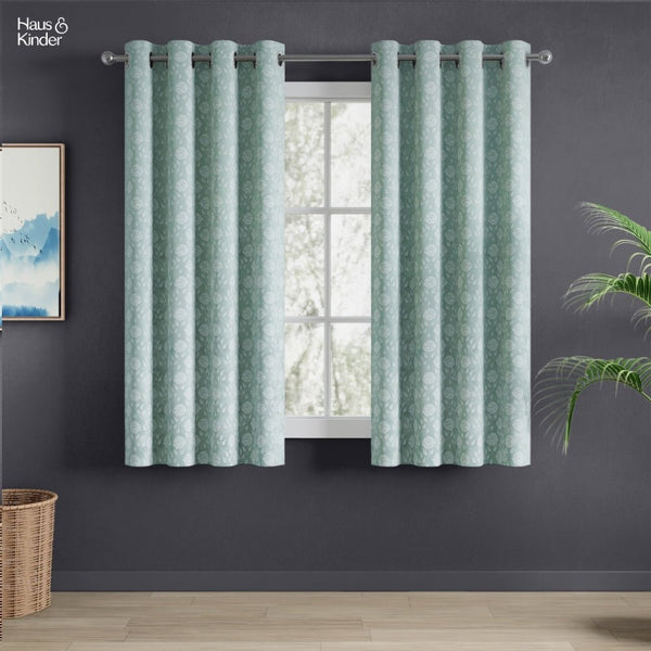 JacquardCurtains Mint Fleur Drape, Mint